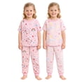 thumbnail image 2 of BenBen Kids Toddler Girl Pajamas Pj Set Short Sleeve Snug Fit Soft & Cozy Sleepwear Loungewear 2-Pack - Size 2Y to 10Y, 2 of 4