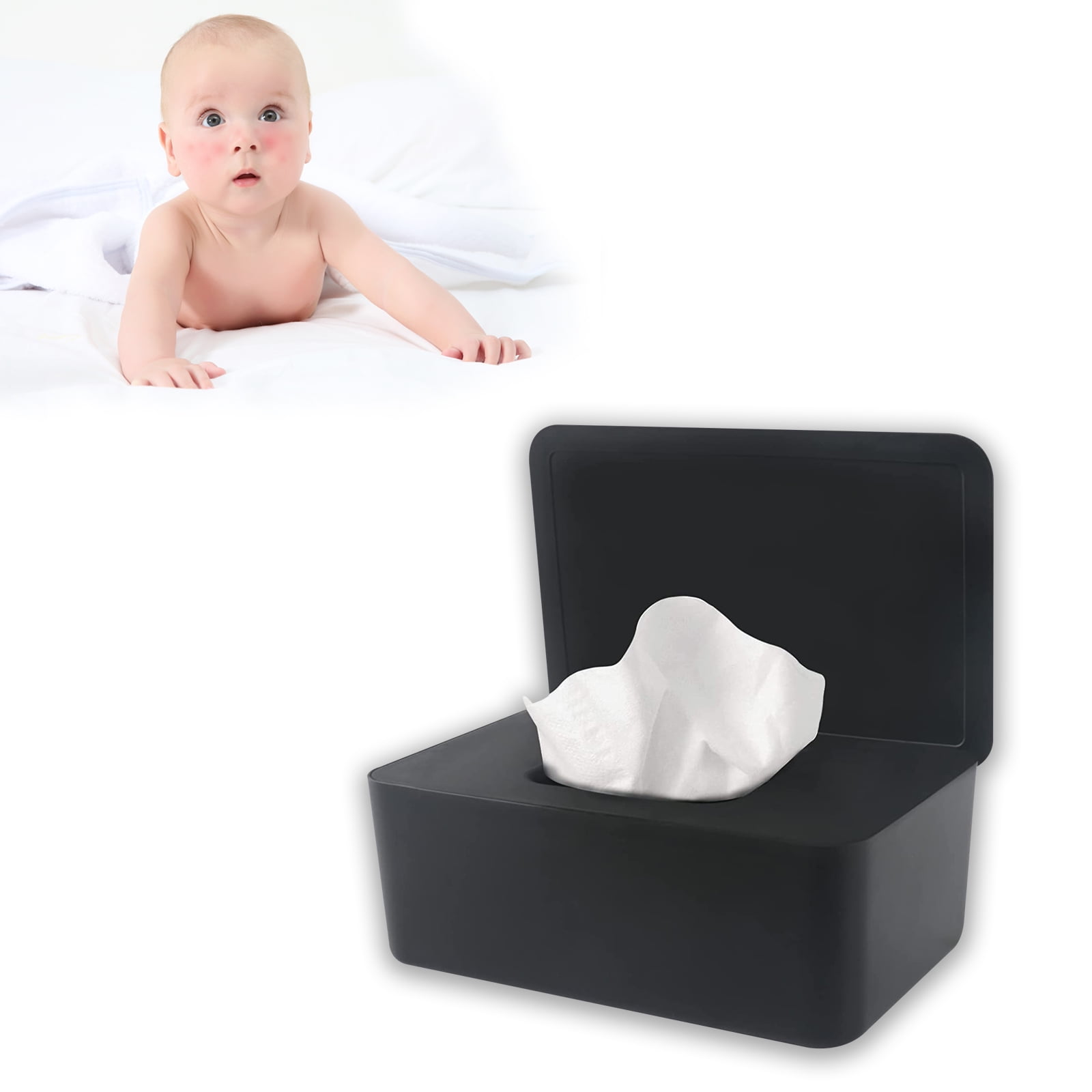 Wet Wipes Storage Box, Baby Wipes Dispenser Holder, Reusable Bathroom