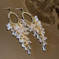 thumbnail image 2 of Pendientes nupciales de circonio cúbico, pendientes de boda colgantes hipoalergénicos para novias, pendientes de dama de honor ER, 2 of 4