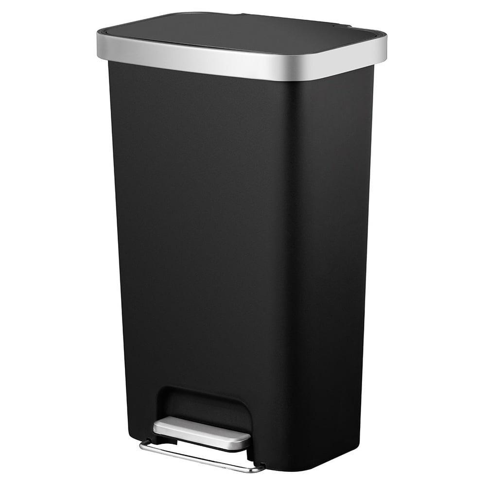 Better Homes & Gardens 11.9 gal Black Plastic Rectangular Kitchen Step Garbage Can