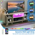 thumbnail image 3 of Uforic LED TV Stand for TVs up to 65 inch, TV Entertainment Center Cabinet for Living Room, Gray, 3 of 6