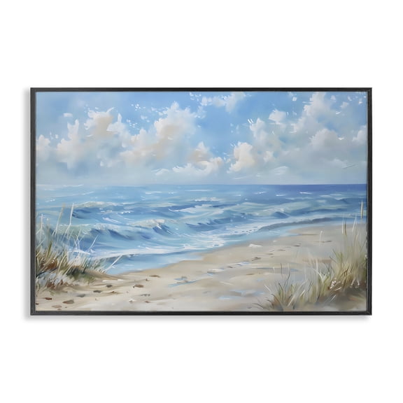 Stupell Industries Coastal Tranquility Horizon Black Framed Giclee Art, design by Creative Studio