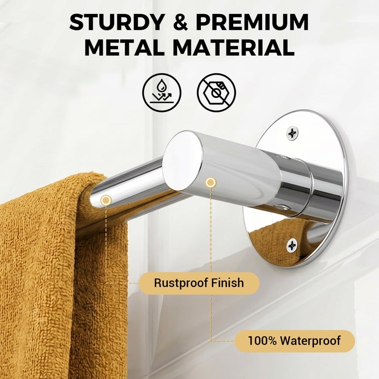 COWIN Self-Adhesive Towel Bar, 20 In, Silver photo 5