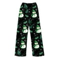 thumbnail image 6 of XIAOCHA Womens Trousers Christmas Snowman Tree Printed Wide Leg Pants Elastic High Waist Loose Fit Festive Holiday Sweatpants, 6 of 6