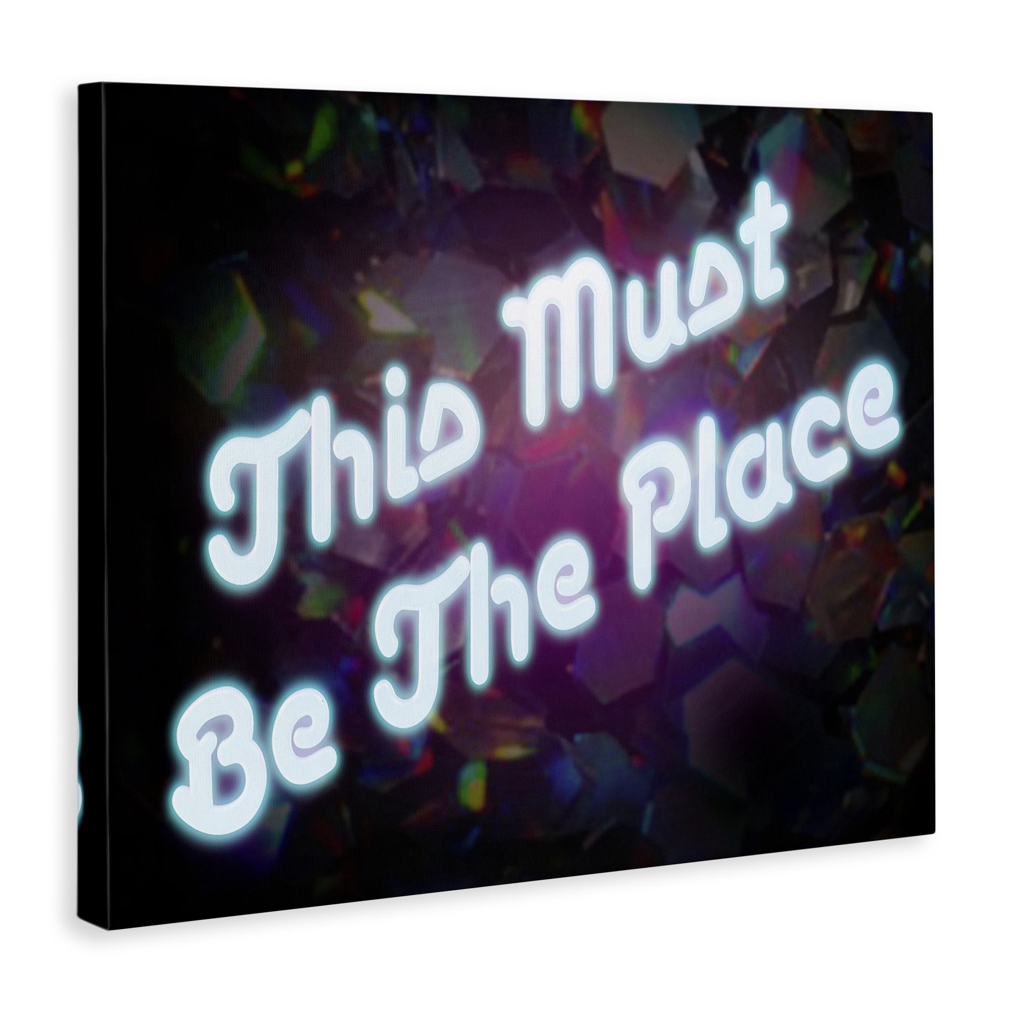 Stupell Industries This Must Be The Place Text & Numbers Painting Wrapped Canvas Art Print Wall Art, 20 x 16