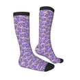 thumbnail image 3 of Picia Women Crew Soft Moisture-wicking Socks Pugs and Flowers Pattern Design Cotton Socks, One Size fit All, 3 of 9
