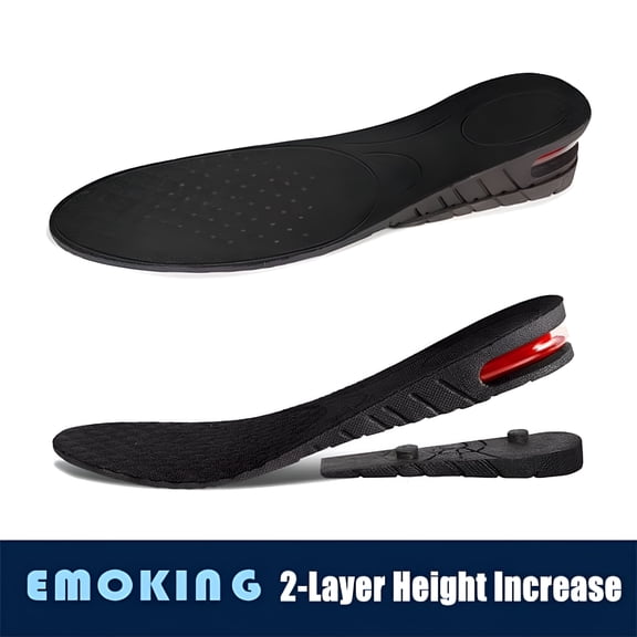 TELOLY 2-Layer Unisex Height High Increase Shoe Insoles Lifts for Men Women Shoe Pad Lift Kit Air Cushion Heel Inserts 2 Layer (1.77" / 4.5cm)