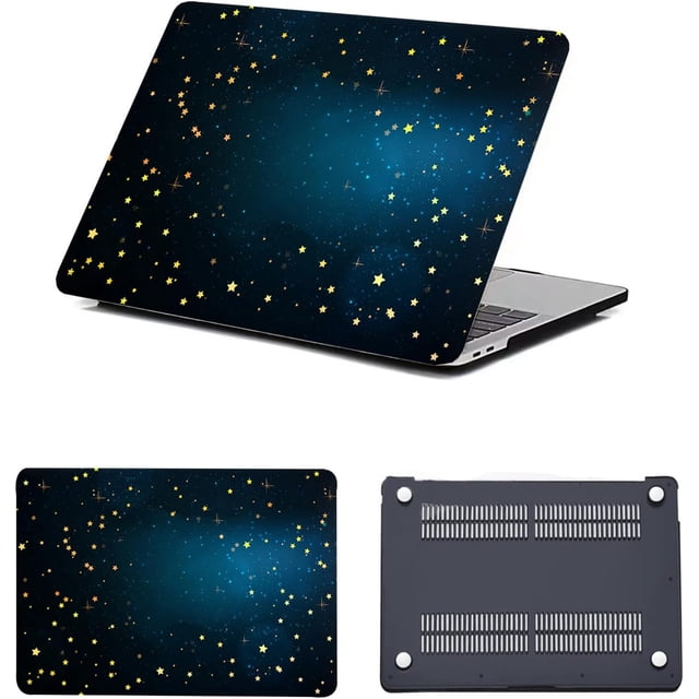 Housse d'Ordinateur Portable pour MacBook Pro 13 Pouces 2012 2011 2010 2009 2008 A1278 avec CD-ROM, Étui Rigide de Protection en Plastique Ultra Mince pour MacBook Pro 13,3 Pouces, Nuit Étoilée