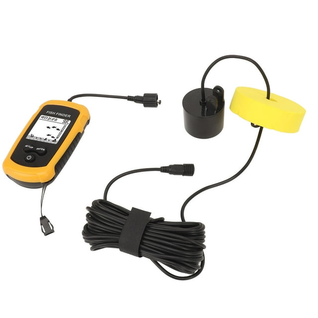 Portable Fish Depth Finder, 1-100m Detection Range Plastic Water Handheld Fish Finder for Saltwater