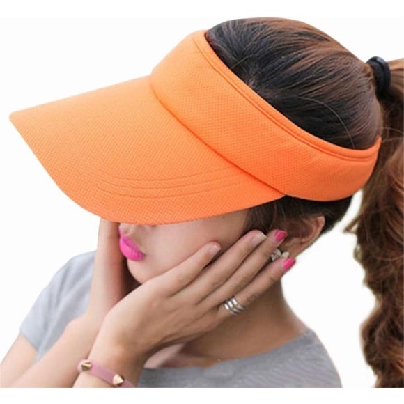 Chapeau Visière Femme Été Respirant Visière de Sport Long Bord Vide Casquette de Baseball pour Extérieur