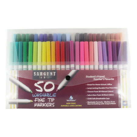 Sargent Art - 50 Count Fine Tip Washable Art Pens