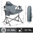 thumbnail image 4 of TIMBER RIDGE Hammock Camping Chair, Swing Chair with Adjustable Backrest, Portable Folding Chair, Camping and Travel,300 LBS Weight Capacity, Grey, 4 of 7