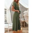 thumbnail image 3 of Asyoly Womens Jumpsuits Casual High Waist Short Sleeve V Neck Button Belted Wide Leg Jumpsuits with Pockets, 3 of 6