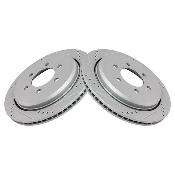 TRQ Rear Performance Brake Rotors Set Premium G-Coated Fits Select 2003-2006 Ford Expedition Lincoln Navigator