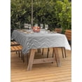 thumbnail image 3 of Outdoor Tablecloth with Umbrella Hole for Patio/Picnic/Party/Camping, Modern Black Grey Waterproof Table Cloth Rectangle Table Cover Washable, Abstract Ombre Geometric Morocco (60"x 84"), 3 of 8