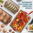 thumbnail image 5 of Joytable Cookie Sheet Set, Cookie Sheet Non-Stick Sets for Oven, Brown, 4 Pack, 5 of 7