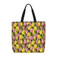 thumbnail image 1 of Disketp Tulips Flowers Bolsa Tote de Lona para Mujer, Bolso de Hombro y Cruzado con Cierre de Cremallera, 1 of 7