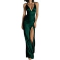 thumbnail image 2 of Blmnix Prom Dress for Women Satin Dress Sexy Dresses Bodycon Under Dress Halter Maxi Green Sleeveless Adjustable Strap Plus Size Summer Dresses L, 2 of 5