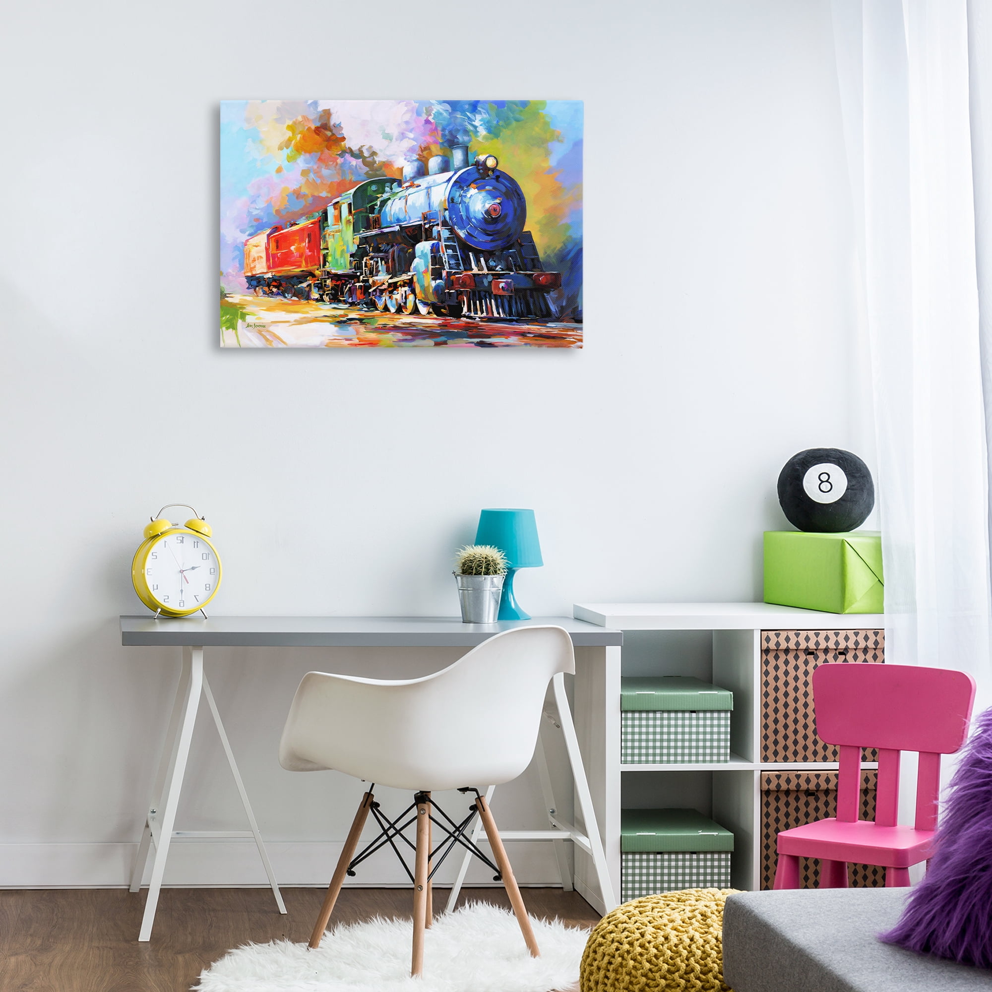 Stupell Industries The Last Train Transportation Painting Wrapped Canvas Art Print Wall Art, 30 x 20