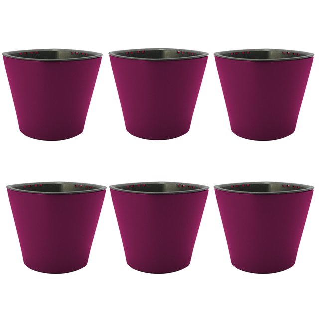 Kit 6 Maceta Autorregable Smart Garden KIT6-OC1009 Rouge