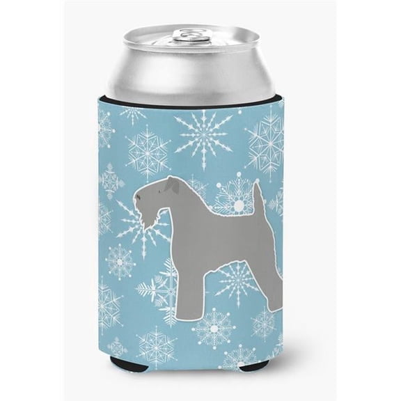 Winter Snowflake Kerry Blue Terrier Can or Bottle Hugger