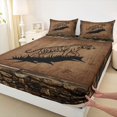 thumbnail image 3 of Homewish Safari Tiger Print Queen Sheet Sets,Jungle Animal Flat Sheet,Country Farmhouse Lodge Queen Fitted Sheet For Boys Teens,Breathable Home Decor,4pcs, 3 of 7