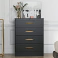 thumbnail image 3 of Tolead 4 Drawer Dresser, Black Chest with Gold Handle, Adults, 3 of 7