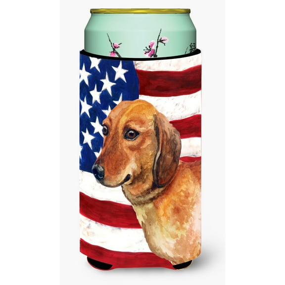 Carolines Treasures BB9652TBC Dachshund Patriotic Tall Boy Beverage Insulator Hugger  Tall Boy multicolor