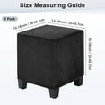 thumbnail image 2 of Uxcell 2-Pack 13" x 13" x 15" Fundas de otomán cuadradas estirables de tela de terciopelo para protector de taburete para sala de estar interior [Negro], 2 of 7