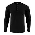 thumbnail image 5 of Zylanna Men's Long Sleeve T-Shirts, Fleece Lined Homewear Solid Color Crew Neck Casual Tops for Men Black, 5 of 8