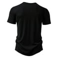 thumbnail image 4 of WREESH Men's Solid Notch Neck T-Shirts Casual Fashion Short Sleeve Workout Tops Black, 4 of 6