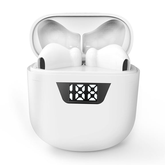 Wireless Earbuds Bluetooth 5.0 HD Mic Stereo Hands-Free Noise Reduction Touch Control in-Ear Earphones IPX7 Waterproof/24 Hours Playtime Fit for Work/Travel/Gym for iPhone/Android/Airpods (White)
