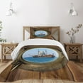 thumbnail image 3 of Ambesonne Marine Quilted Bedspread Set 2 Pcs, Ship Window with Cruise, Twin Size, Multicolor, 3 of 6