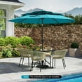 thumbnail image 2 of Gymax 10 FT Solar Patio Umbrella w/ 32 LED Lights 3-Tier Vented Top Tilt Adjustment Turquoise, 2 of 10
