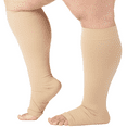 thumbnail image 4 of Wide Calf Support Socks for Women and Men Circulation 20-30mmHg Beige, 2XL, 4 of 9