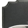 thumbnail image 4 of Fabric Upholstered Wooden Full Size Bed with Nailhead Trims, Gray - Saltoro Sherpi, 4 of 5