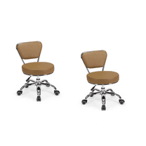 Set of 2 Dayton Pedicure Stool (Cappuccino) Pneumatic, Adjustable Height, Perfect for Nail Salon, Pedicure spa