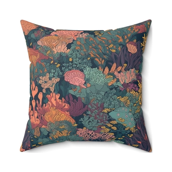 Coral Pillow Cover With Pillow Insert
