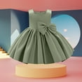 thumbnail image 2 of FAOWME Flower Girls Bowknot Tutu Dress For Kids Baby Wedding Bridesmaid Birthday Party Pageant Formal Dresses Toddler First Vacation Gown Green 10-11 Years, 2 of 7