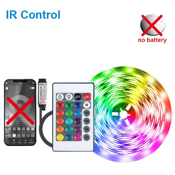 Tira de luces LED con Bluetooth para decoración de dormitorio, retroiluminación de TV para Navidad, Color RGB, Tpae, 5m, 10m, 15m, 20m, 30m, 45m