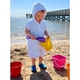 thumbnail image 5 of BemeyourBBs Kids Toddler Baby Girl Boy Terry Swim Cover Up Summer Beach Swimsuit Coverups Wearable Beach Towels For Kids Zip Up Short Sleeve Striped Hooded Bathing Suit Cover Up One Piece Swimsuits, 5 of 9