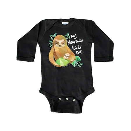 

Inktastic My Mawmaw Loves Me Cute Sloth and Baby Gift Baby Boy or Baby Girl Long Sleeve Bodysuit