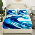 thumbnail image 3 of Erosebridal Ocean Waves Sheet Set Twin,Marine Theme Bedding Sets Twin Size,Sea Decoration,Breathable,3pcs, 3 of 7