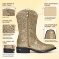 thumbnail image 3 of Botas vaqueras Rollda Kids Glitter Western Gold, talla 3, 3 of 7