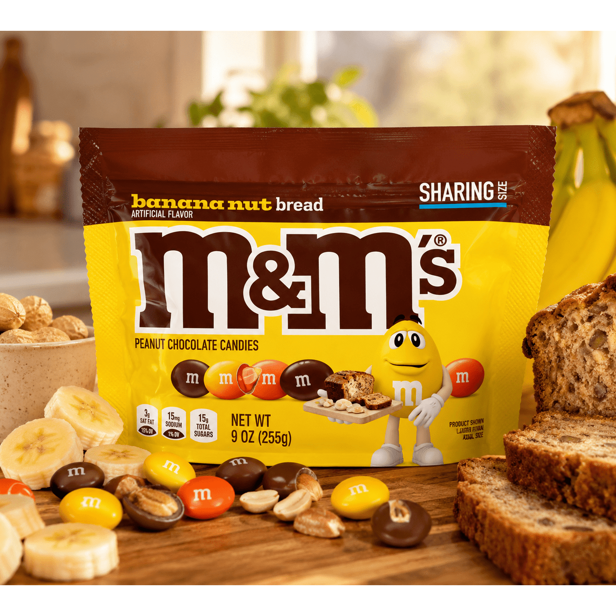 M&M'S Banana Nut Bread Peanut Chocolate Candies Sharing Size 9 oz
