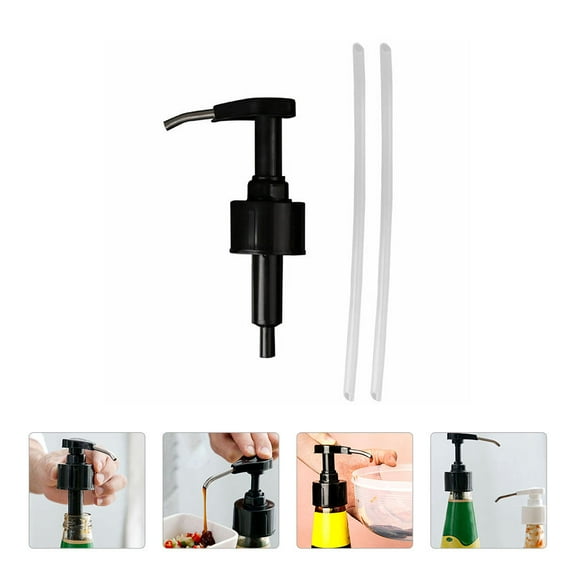 SEWCHICS Black Bottle Pump Cap Set for Home Cooking and Kitchen Use, Practical Design, Easy Dispensing