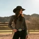 thumbnail image 3 of Sombrero vaquero XuoAZ Western Roll Up Fedora negro para hombre y mujer, 3 of 4