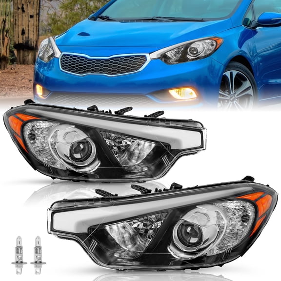 For 2014 2015 2016 Kia Forte Koup Halogen W/O LED DRL Projector Headlights
