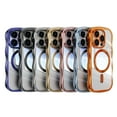 thumbnail image 6 of Magnetic For iPhone 14 Pro Max Phone Case,Cute Wavy Frame,Compatible with Mag-safe,Ultra Slim Shockproof Anti-fall Protection,Rugged Durable Electroplated Bumper Thin Phone Case,Gold, 6 of 6