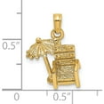 thumbnail image 3 of 14K Yellow Gold 3-D Beach Chair With Umbrella Charm (13.35 X 13.3) Made In United States k7204, 3 of 5